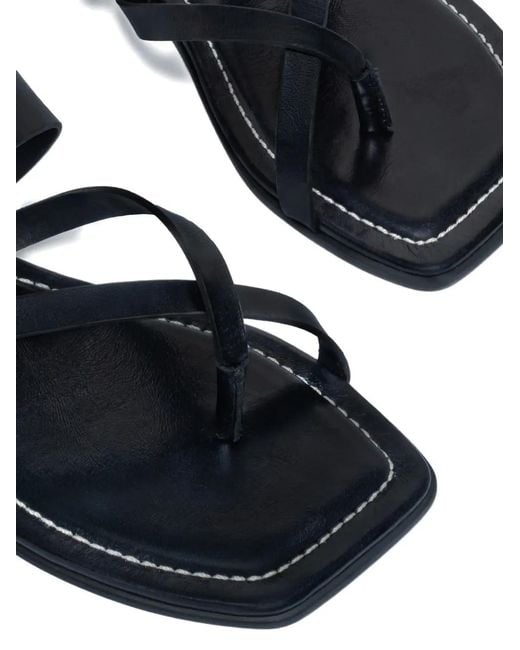 Bernardo Black Ocana Toe-Ring Thong Flat Sandals