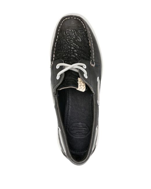 Visvim Black Hockney Leather Boat Shoes for men