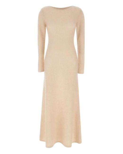 THE GARMENT Natural Roma Long-Sleeve Boat-Neck Maxi Dress