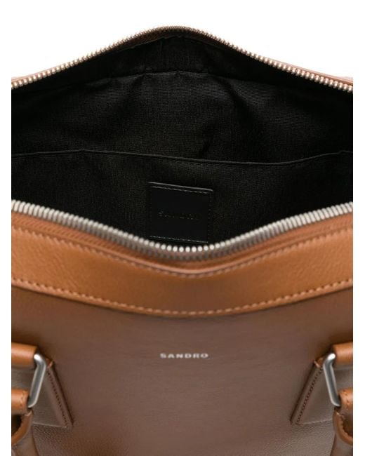 Sandro Brown Double Top-Handle Briefcase for men