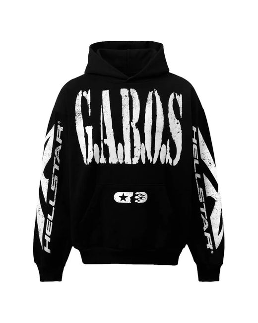 HELLSTAR Black G.A.B.O.S. Logo-Print Hoodie for men