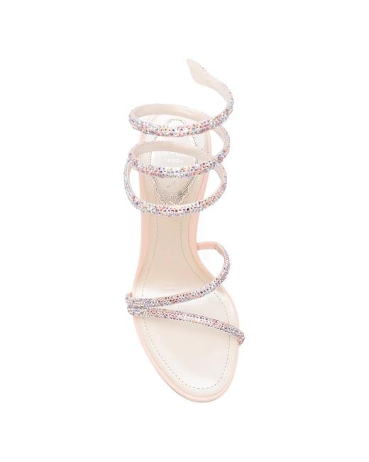 Rene Caovilla White Margot Heeled Sandals