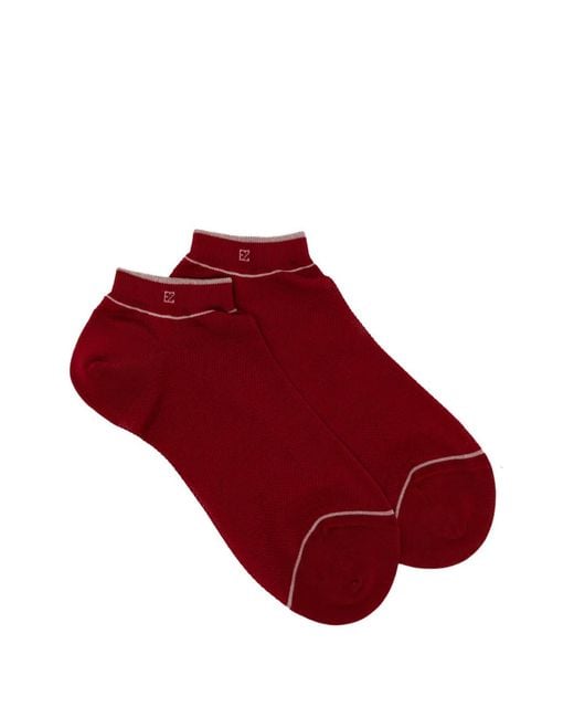 Zegna Red Rete Piquet Socks