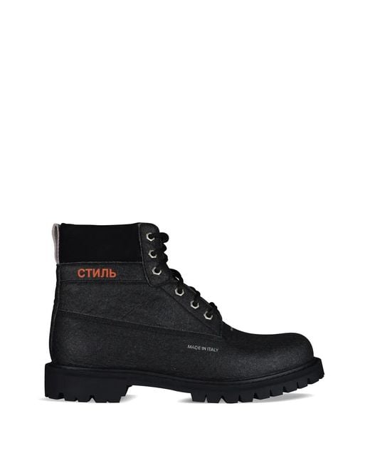 Heron Preston Black Logo-Embroidered Boots for men
