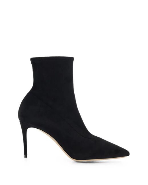 Casadei Black Pointed-Toe Stiletto-Heel Ankle Boots