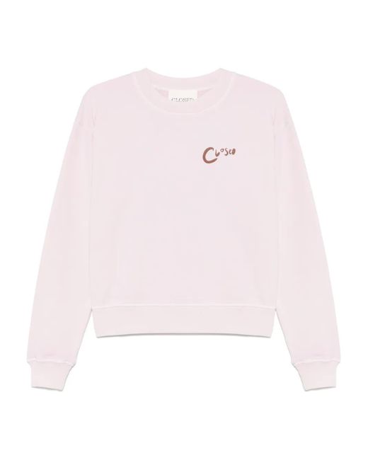 Closed Pink Logo-Embroidered Sweatshirt