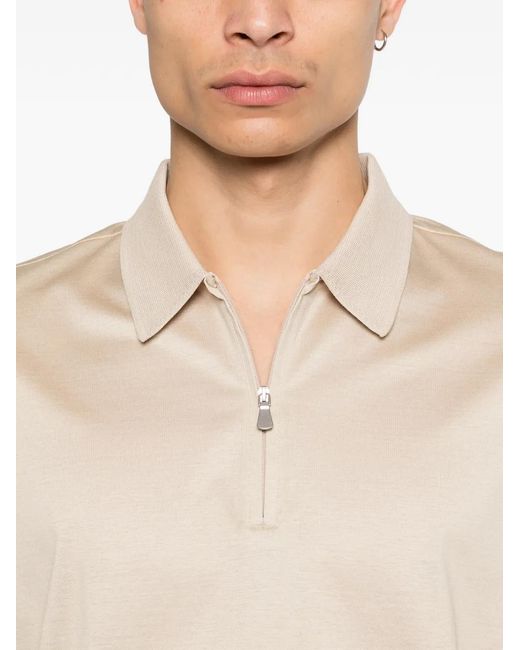 Gran Sasso Natural Zip Polo Shirt for men
