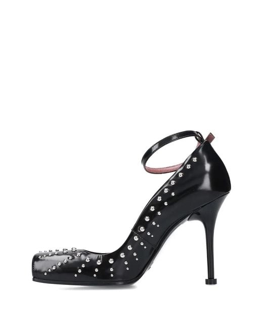 Premiata Black Studded Ankle Strap Pumps