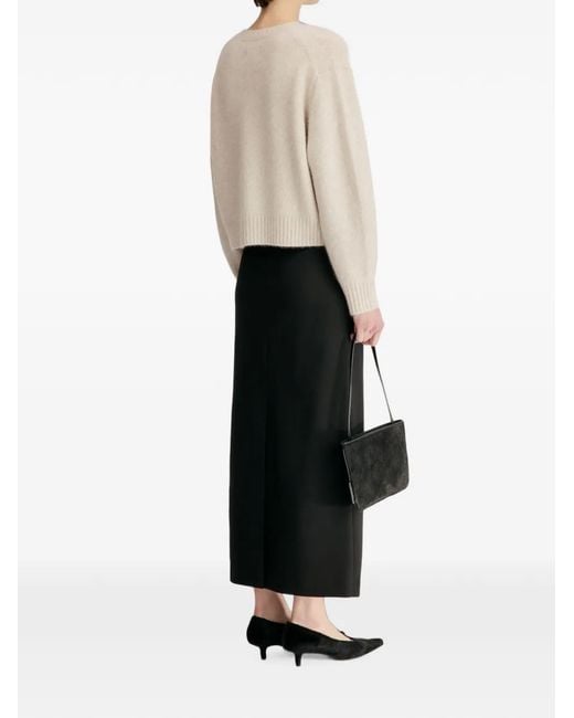 Loulou de Saison White Remus Ribbed-Knit Cropped Cardigan