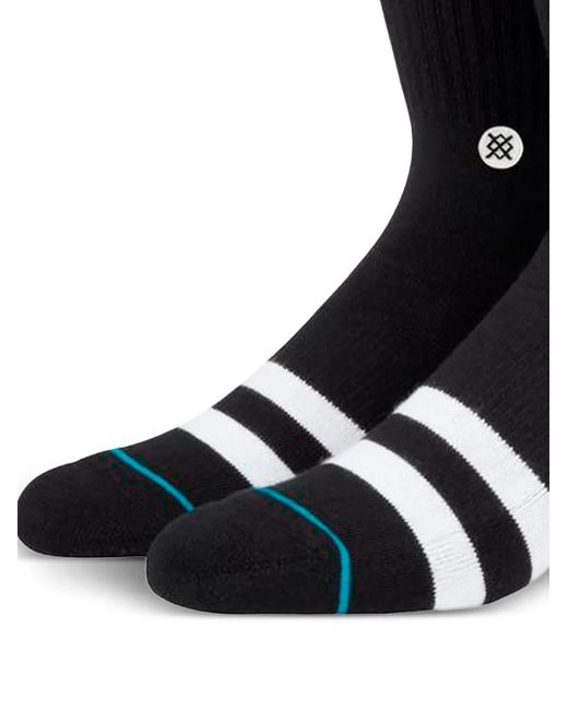 Stance Black Logo-Detail Striped Socks for men
