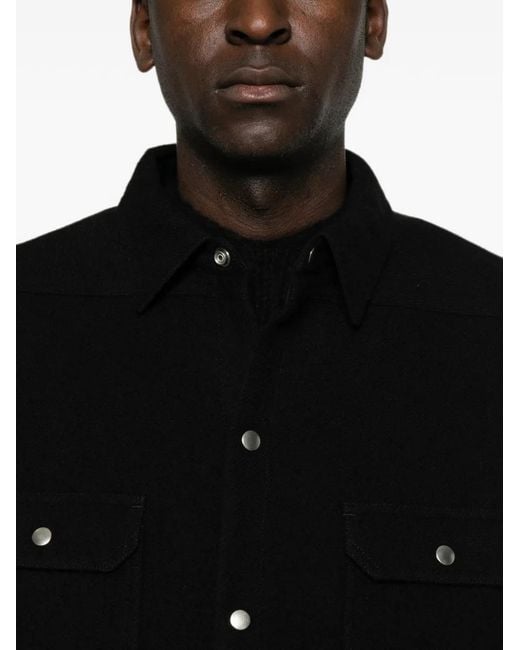 Rick Owens Black Long-Sleeves Coat for men