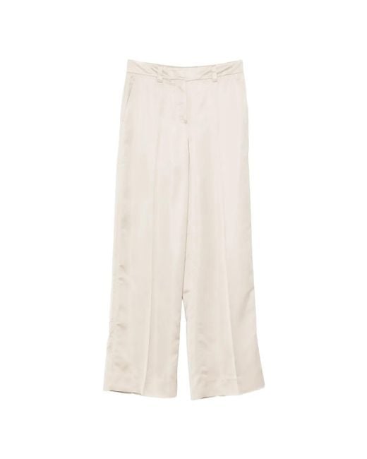 Incotex White Pressed-Crease Wide-Leg Trousers