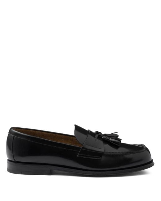 Prada Black Tassel-detail Leather Loafers for men
