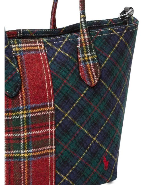 Polo Ralph Lauren Red Sac Cabas Bicolore À Motif Tartan