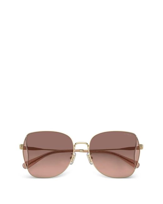 COACH Pink Geometric-Frame Sunglasses