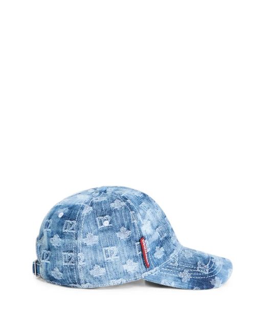DSquared² Blue D2 Monogram Baseball Cap