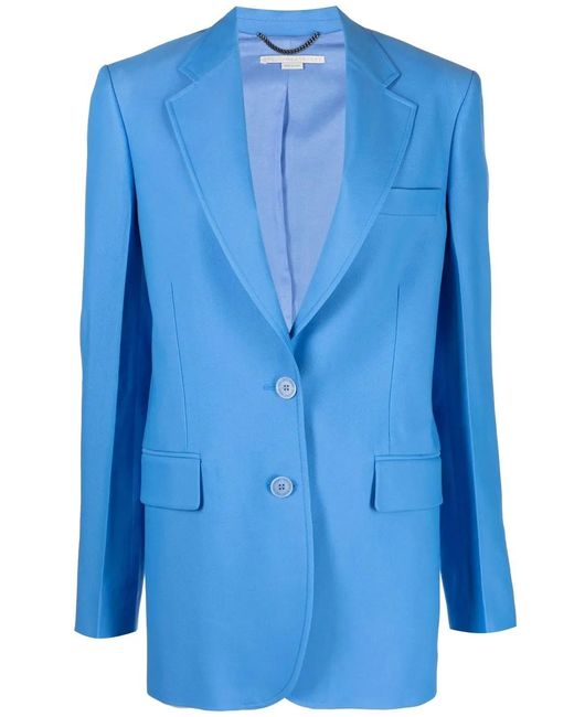 Stella McCartney Blue Oversized Single-Breasted Blazer