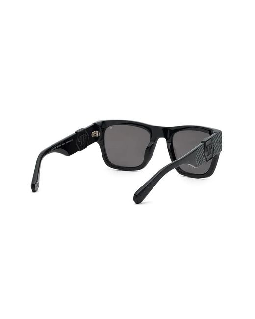 Philipp Plein Gray Square-Frame Crystal-Embellishment Sunglasses