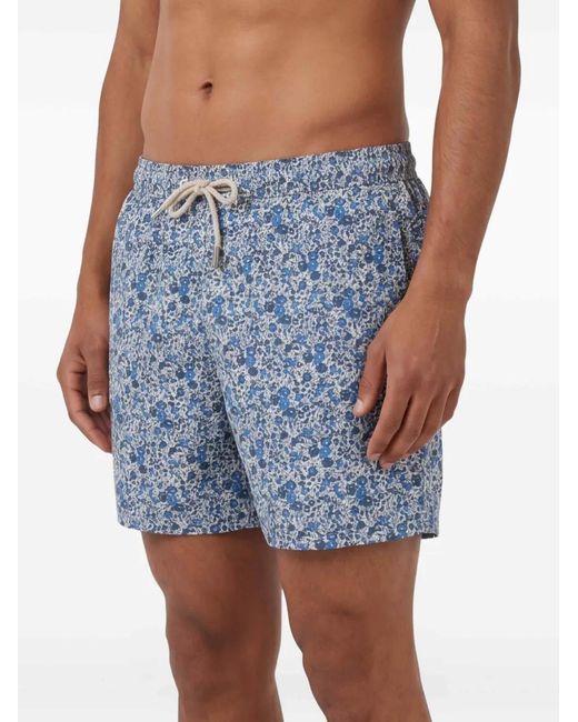 Mc2 Saint Barth Blue Lighting Floral-Print Swim Shorts for men