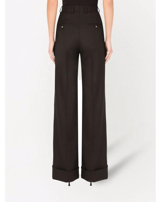 Dolce & Gabbana Black Wool Palazzo Trousers