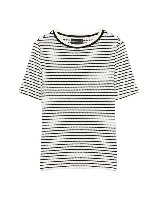 Emporio Armani Gray Striped T-Shirt