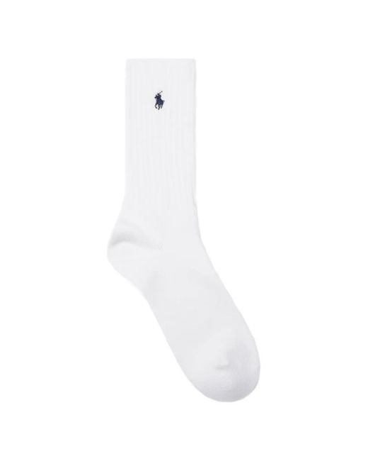 Polo Ralph Lauren White Polo Pony-Embroidery Ribbed Socks for men