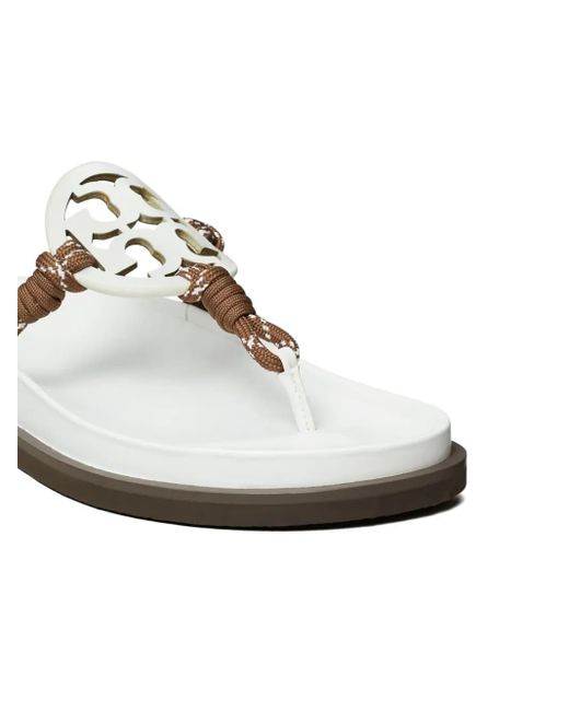 Tory Burch White Miller Cloud Sandalen