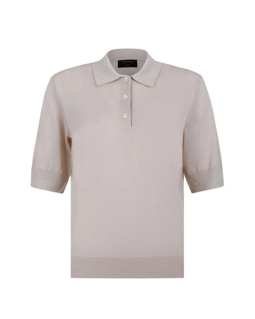 Gran Sasso White Button Polo Shirt