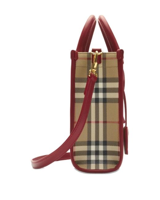 Burberry Red Press-Stud-Fastening Tote Bag