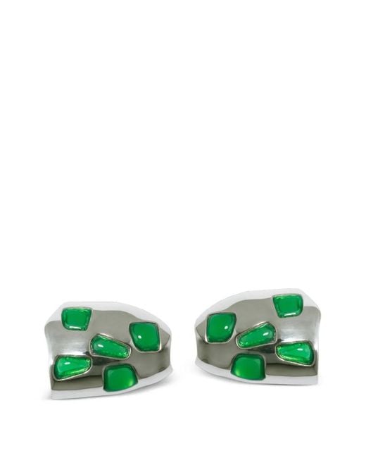 Completedworks Green Resin Stone Stud Earrings