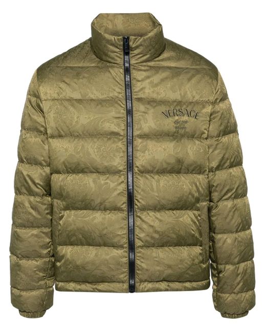Versace Green Textured Finish Padded Jacket for men
