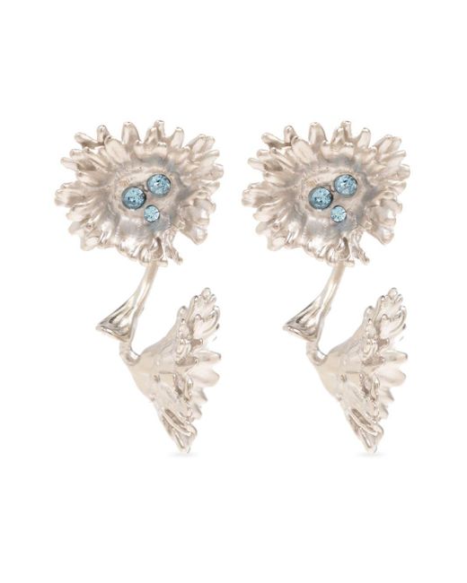 Marni White Daisy Crystal-embellishment Earrings
