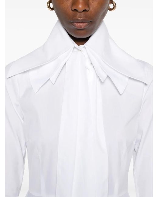 Viktor & Rolf White Layered-Collar Shirt Dress