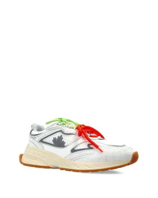 DSquared² White Sprinter Lace-Up Sneakers for men