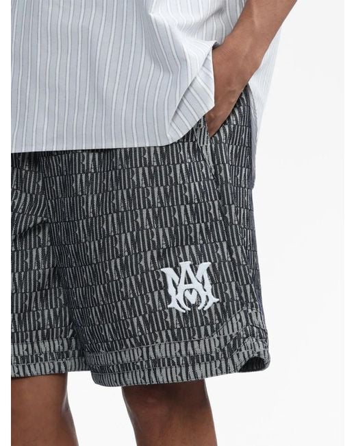 Amiri Gray Washed Jacquard Bb Shorts for men