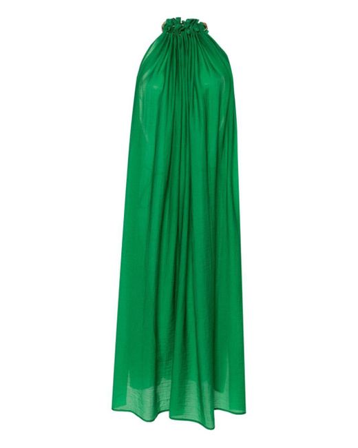 Cult Gaia Green Ree Gathered Beach Dress