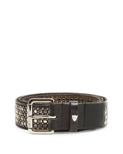 HTC Gray Nest Studded Leather Belt for men