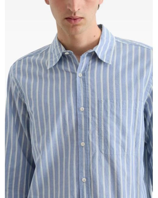 Dean Edmonds Blue Striped Pocket Shirt for men