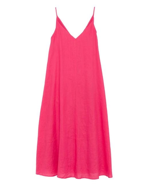 Marc O' Polo Pink V-Neck Slip Midi Dress