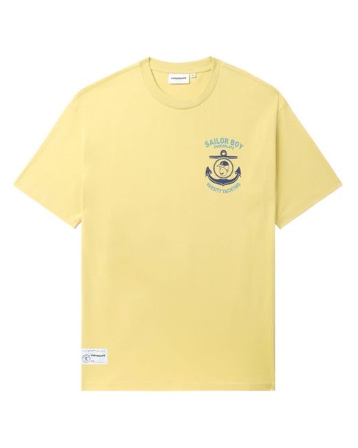 Chocoolate Katoenen T-shirt Met Print in het Yellow voor heren