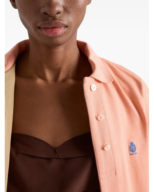 Prada Brown Crepe De Chine Top