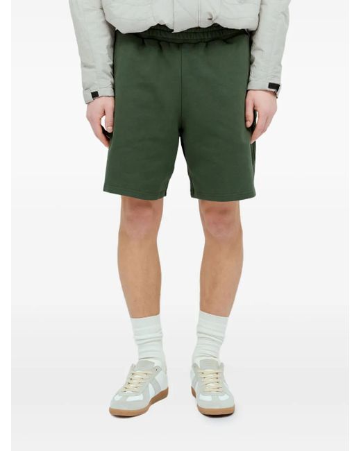 Dime Green Drawstring-Waistband Track Shorts for men