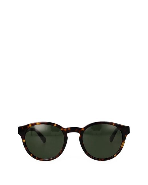 Polo Ralph Lauren Black Tortoiseshell-Effect Round-Frame Sunglasses for men