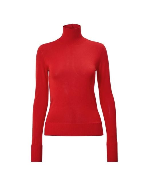 Carolina Herrera Red Mock Neck Sweater