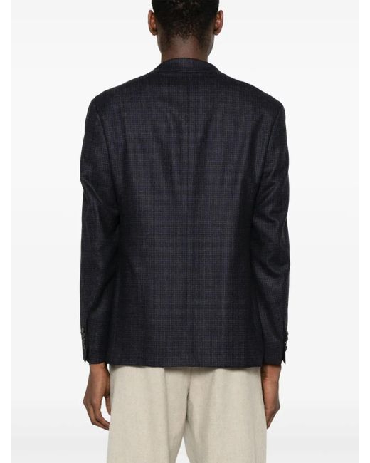 Canali Black Check-Pattern Blazer for men