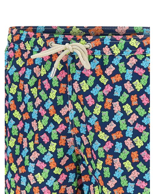 Mc2 Saint Barth Blue Short De Bain À Imprimé Graphique Lightning for men