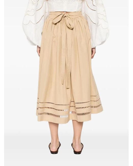 Ermanno Scervino Natural Tie-waist Midi Skirt