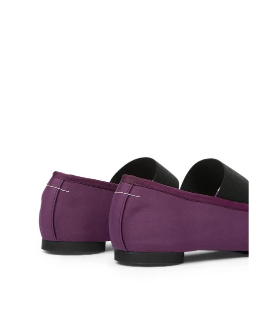 MM6 by Maison Margiela Purple Anatomic Numeric Bow-Detail Ballet Flats