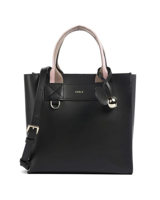 Furla Black Divide It Charm Tote Bag