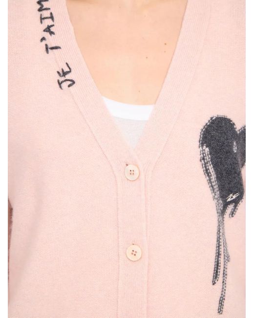 Zadig & Voltaire Pink Mirkaz Cashmere Cardigan